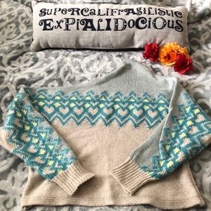 Free People off the shoulder fair isle sweater
